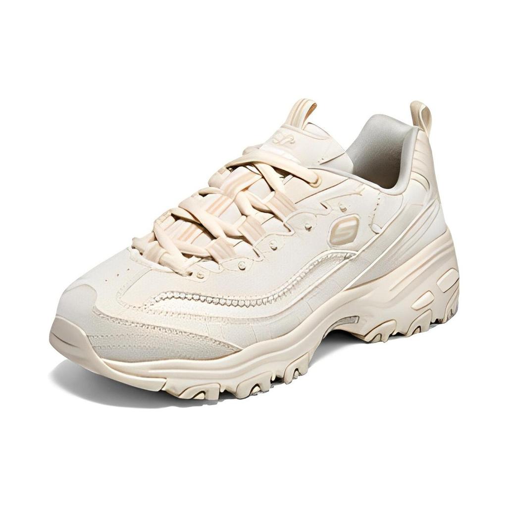 Skechers DLites 1.0 Pearl Bear 2.0 Fabric Synthetic Leather Comfortable Versatile Wear-Resistant Increased Height Low-Top Dad Shoes 896189-NAT