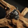 Retro Prajna Mask Ring for Men Punk Gothic Adjustable Open Ring Biker Zircon Rock Hiphop Streetwear Unisex Accessories Gift