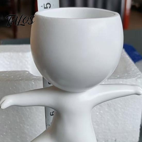 Nordic Home Decor Planter Fun Workout Figure Planter, Modern Resin Treadmill Runner Plant Pot, Dumbbell Creative Sports Body Builder Holder, Cute Head