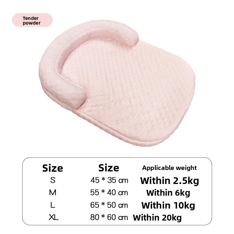

Breathable Spring Summer Cooling Large Dog Bed Ati-slip Cat Bed with Pillow Ice Silk Fabric Dog Bed for Small Dog Cushion Pet S45cm baby рожевий колір
