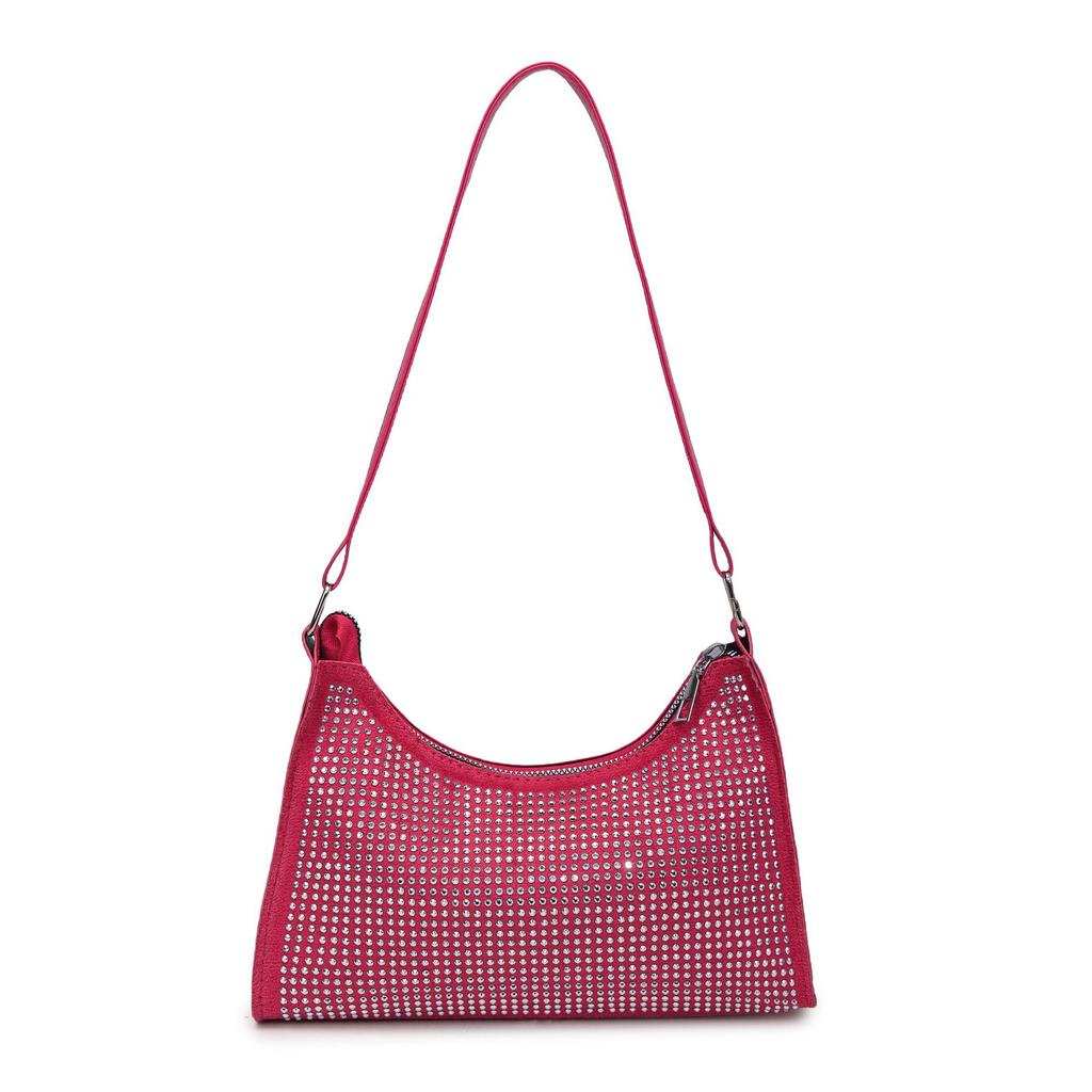 New women's bag bright diamond design shoulder bag versatile trendy underarm bag niche design women's bag