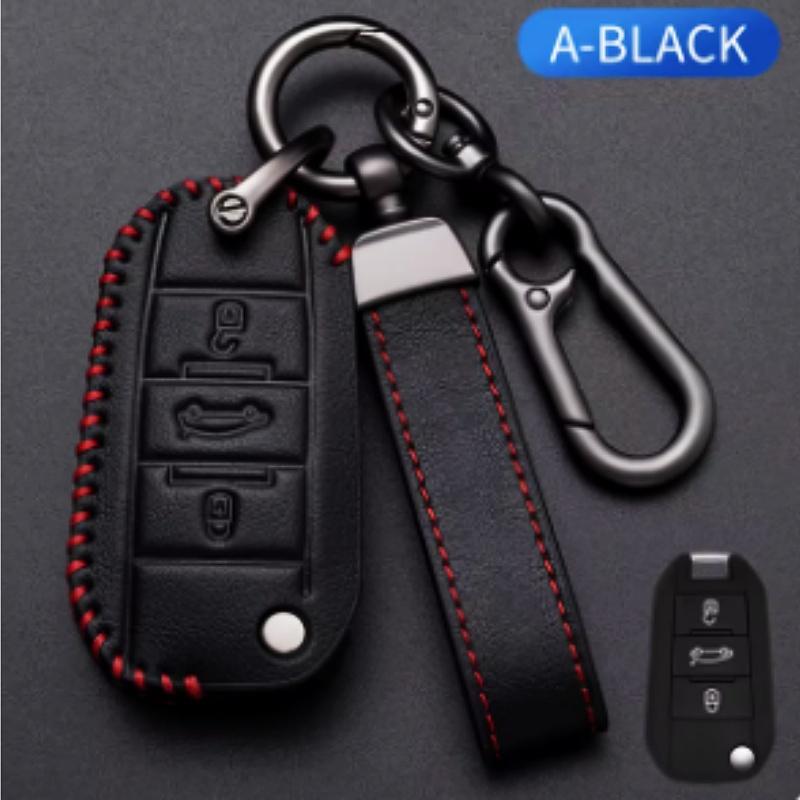 Leather Car Flip Key Case Cover Shell For Peugeot 208 308 408 508 2008 3008 4008 5008 For Citroen C3 C4 Cactus C6 C8 Accessories