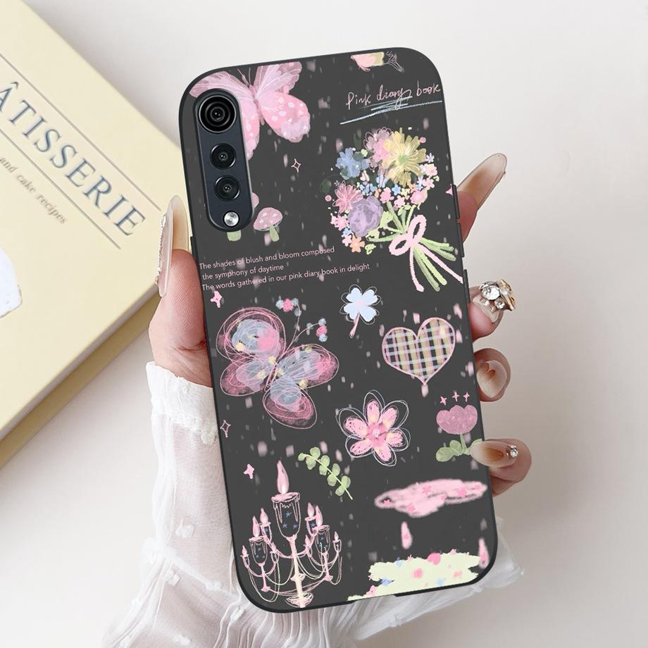 For LG Velvet 4G 5G UW Phone Case Velvet LM-G900 Back Cover Soft Matte Silicone Slim Fundas Lovely Panda Rabbit Flower Cartoon