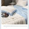 4pcs Embroidered Ice Silk Summer Comforter Set Suitable for Bedroom Apartment Bedding for Summer Comfort Breathable Cool
