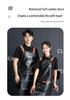 In-Stock Waterproof PU Leather Women's Catering Apron - Oil-Proof Kitchen Smock