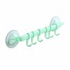 Suction Cup 6 Hook Hanger Adjustable Sliding Plastic Towel Rack Detachable Wall-mounted Storage for Bathroom Kitchen