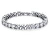Popular Brand Name Women's Bracelet with Silver Diamond and Tennis Chain. Sparkling and Gorgeous with Birthstone and 5A Zirconia. A Perfect White Day