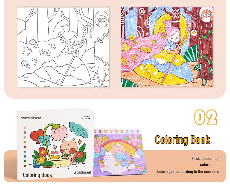 Meile Magic Coloring Book for Kids: Painting & Tracing Fun