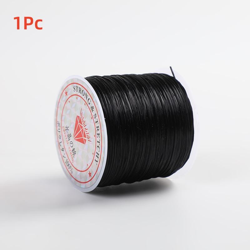 

50 м/рулон Эластичная нить 0,8 мм для изготовления браслетов и ожерелий своими руками, бисероплетения, изготовления ювелирных изделий, хрустальная нить, шнур для воздушных шаров для вечеринок, украшения 1Pc чёрный