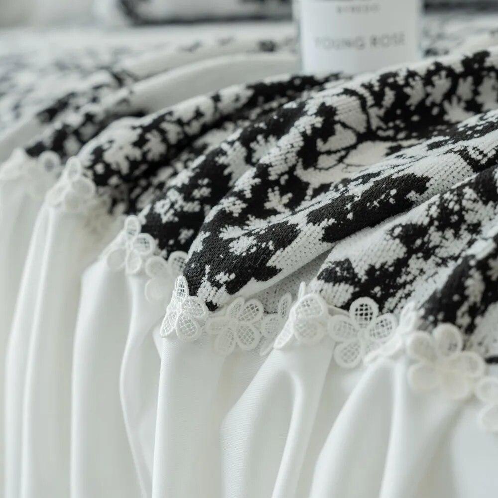 Two-seat Sofa Towel Lace Ruffles Sofa Cover Jacquard Chenille Slipcover for L Shaped Couch Armchair Loveseat Furniture Protector