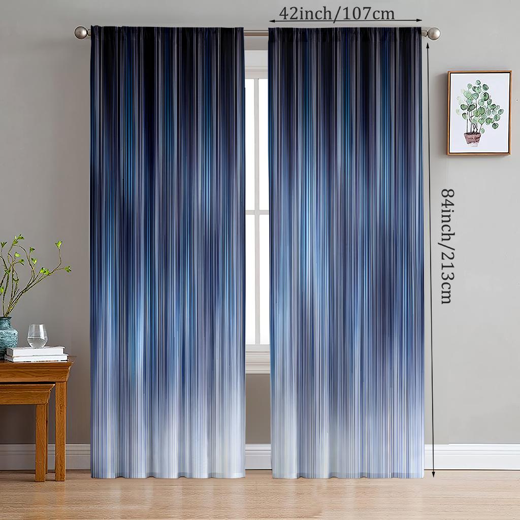 

2 шт.- Тихие небесно-голубые полиэстеровые шторы, шторы с кулиской 42 * 84, спальня, гостиная, украшение домашней комнаты 14Wx47L(35x120CM)x2