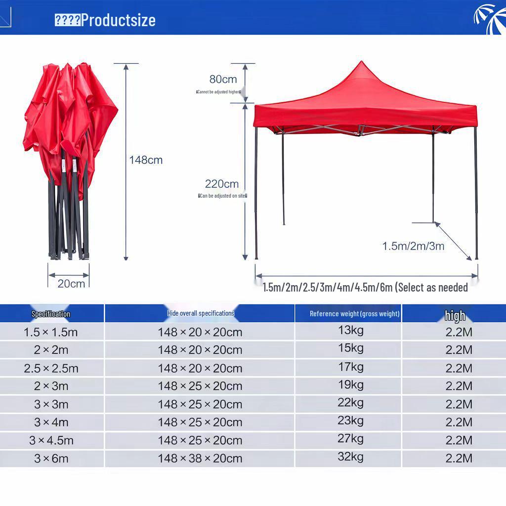 3x3M UV-Protective Foldable Outdoor Tent with Sun Shade & Rain Shelter