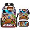 Minecraft Printed Cartoon Backpack Student Schoolbag Shoulder Bag Bag Pencil