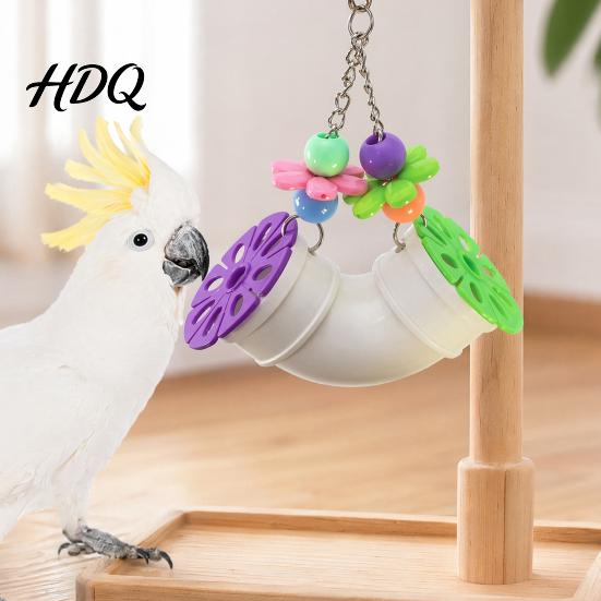 Chew-resistant Bird Toy Parrot Foraging Tube Toy Chewing Enrichment Cage Accessories