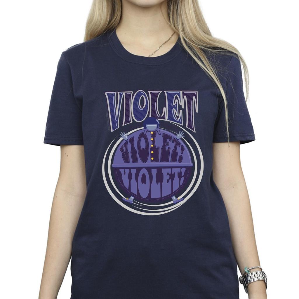 Willy Wonka Womens/Ladies Violet Turning Violet Cotton Boyfriend T-Shirt