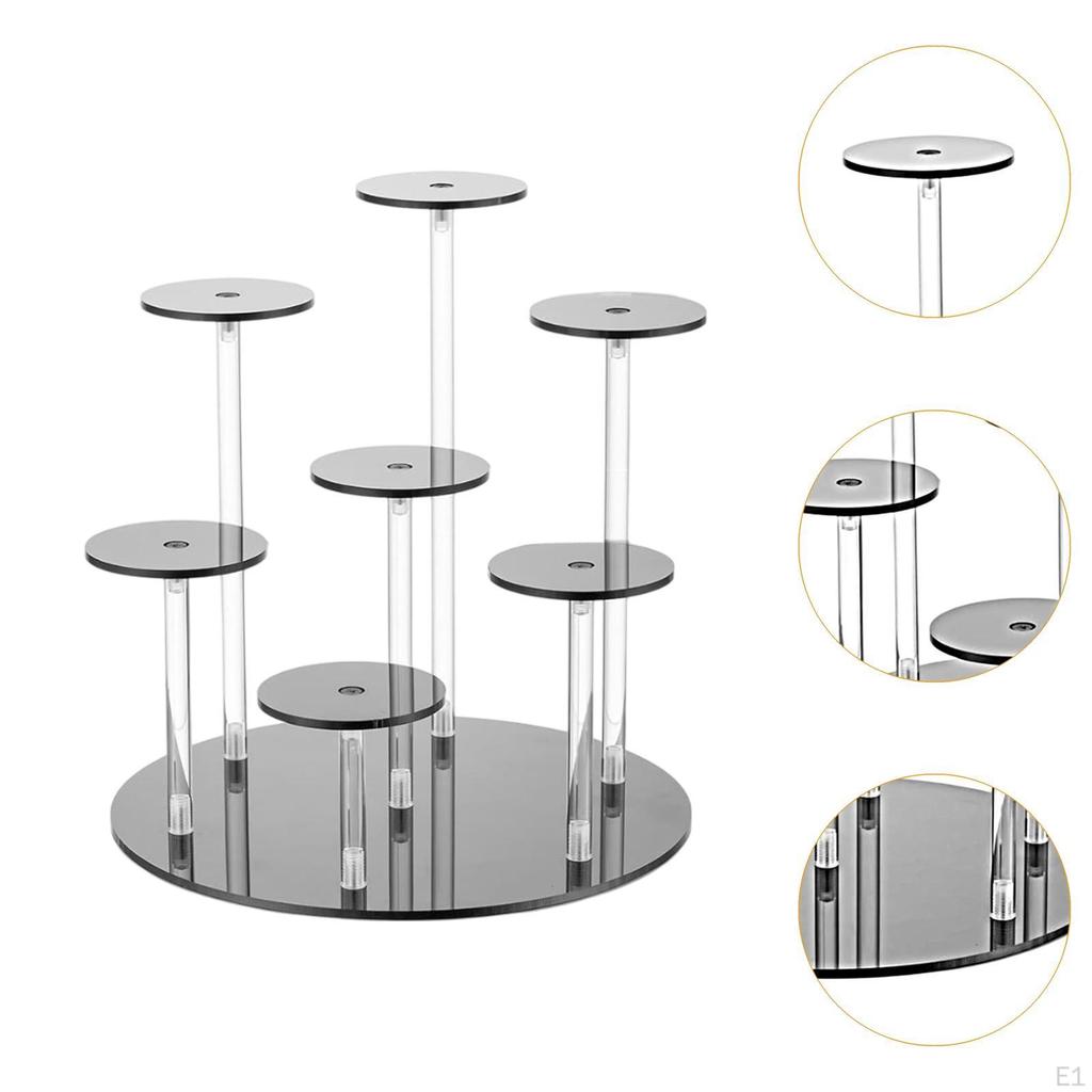 Acrylic Display Stand for Jewelry, 7 Tier Riser Rings And Earrings