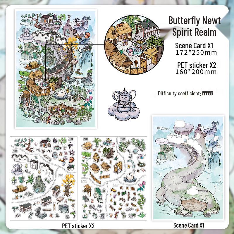 Infeel.Me My Little House 3D Scenery Stickers - Miniature Two-Layer Quiet Book Series