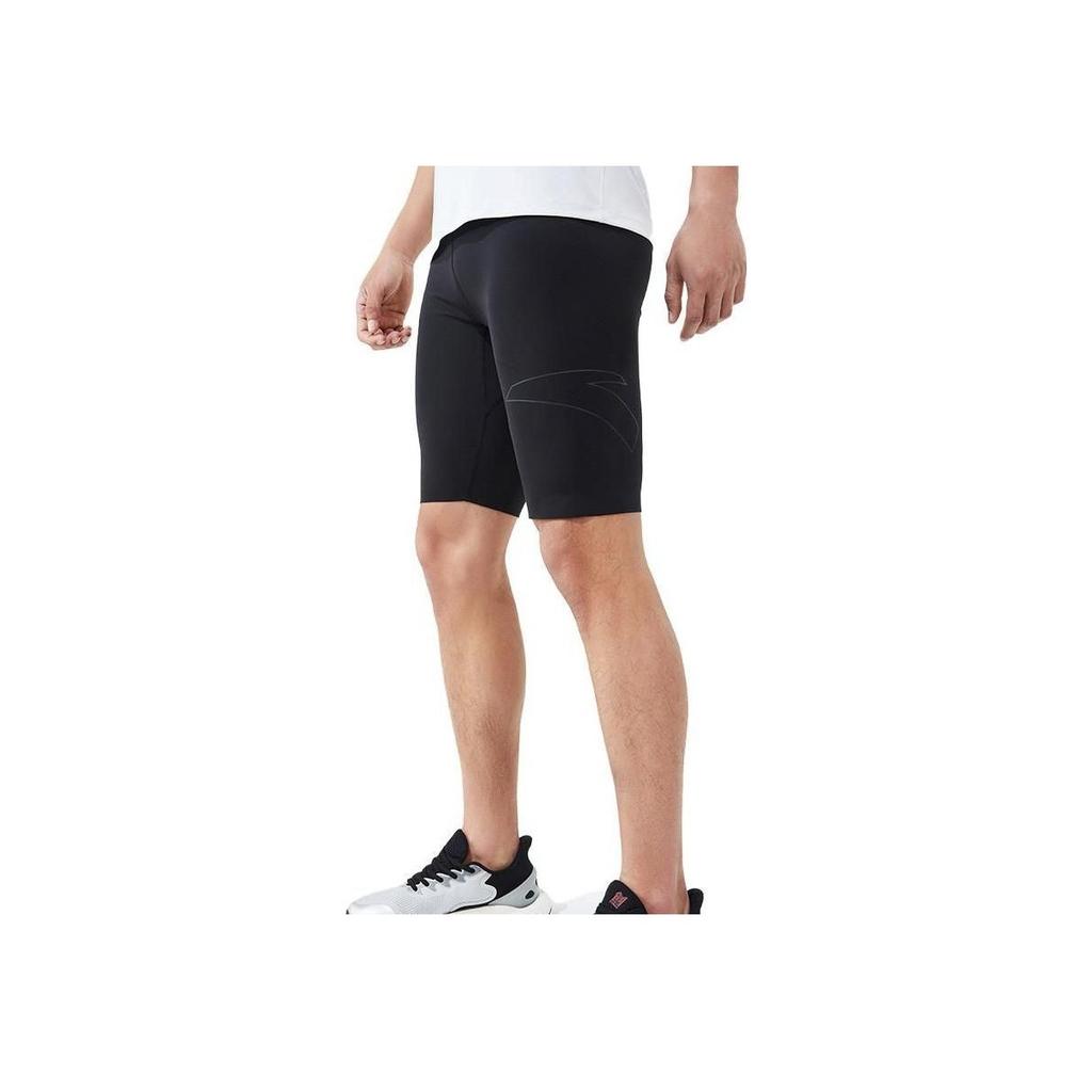 Anta Logo Athletic Slim Fit Five-Point Shorts Men Shorts Black 152325303-1