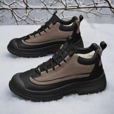 2024 verdickte Übergröße Herren Baumwollschuhe Winter Samt warme Stiefel verschleißfest und rutschfest Herrenstiefel dicksohlige Schneestiefel Herren