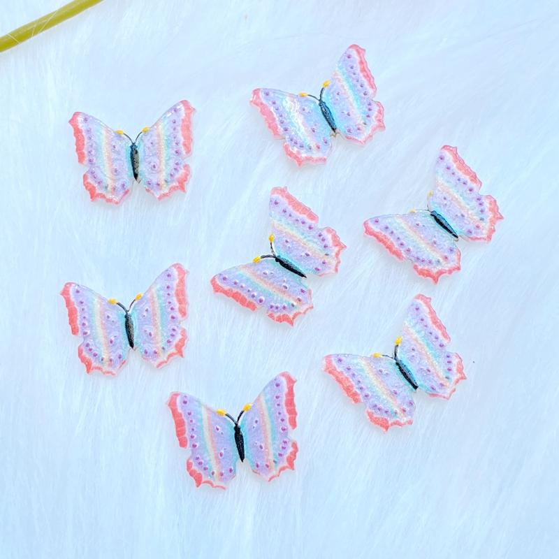 30Pcs New Cute Mixed Acrylic Mini Butterfly Flatback Cabochon Scrapbook Kawaii DIY Embellishments Accessories Q61