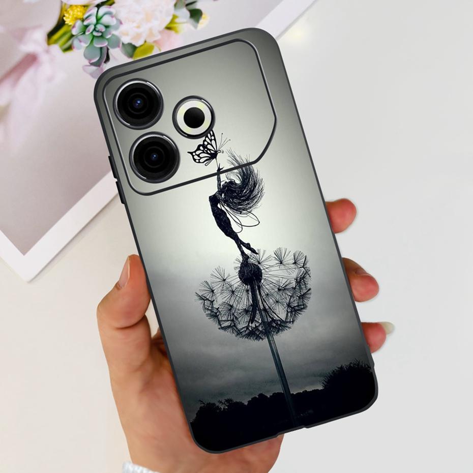 2024 Fashion Case For Tecno Pova 6 Neo Black Silicone Soft TPU Back Cover For Tecno Pova 6Neo 4G Phone Cases