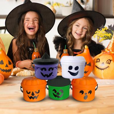 Halloween Candy Bucket Mini Trick or Treat Candy Holder with Handle Small