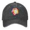 Floral Monogram Letter D Initial Yellow Lettering Baseball Cap Fun Hats New Hat Beach Outing Man Womens