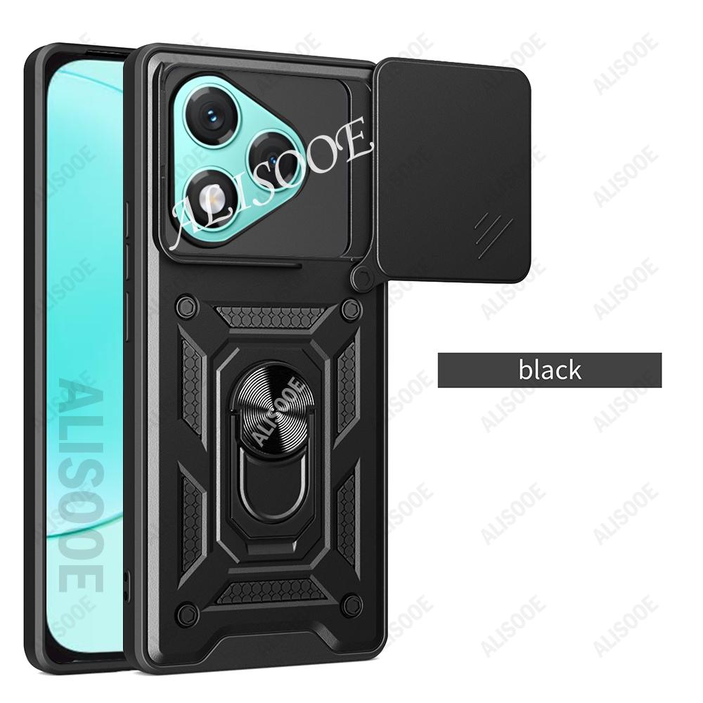 Funda for Honor 400 Lite 5G / Honor 400 Pro Global Case Slide Camera Ring Stand Holder Shockproof Cover for Honor 400 Lite Capa