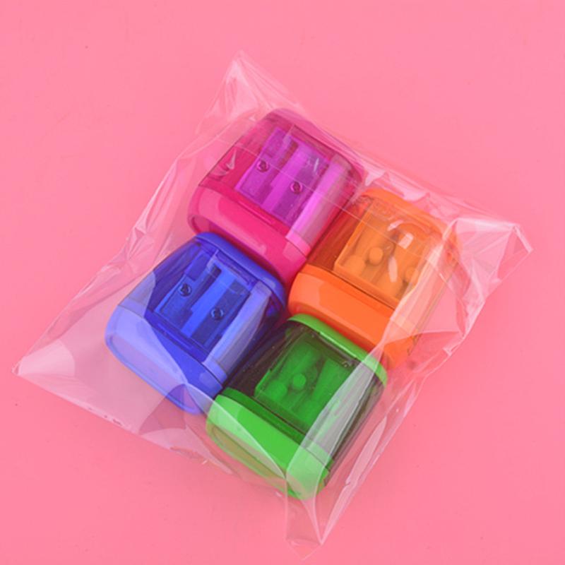 

4PCS Dual-Hole Pencil Sharpeners With Lid And Shavings Container Portable Manual Sharpener Set For Colored Pencils