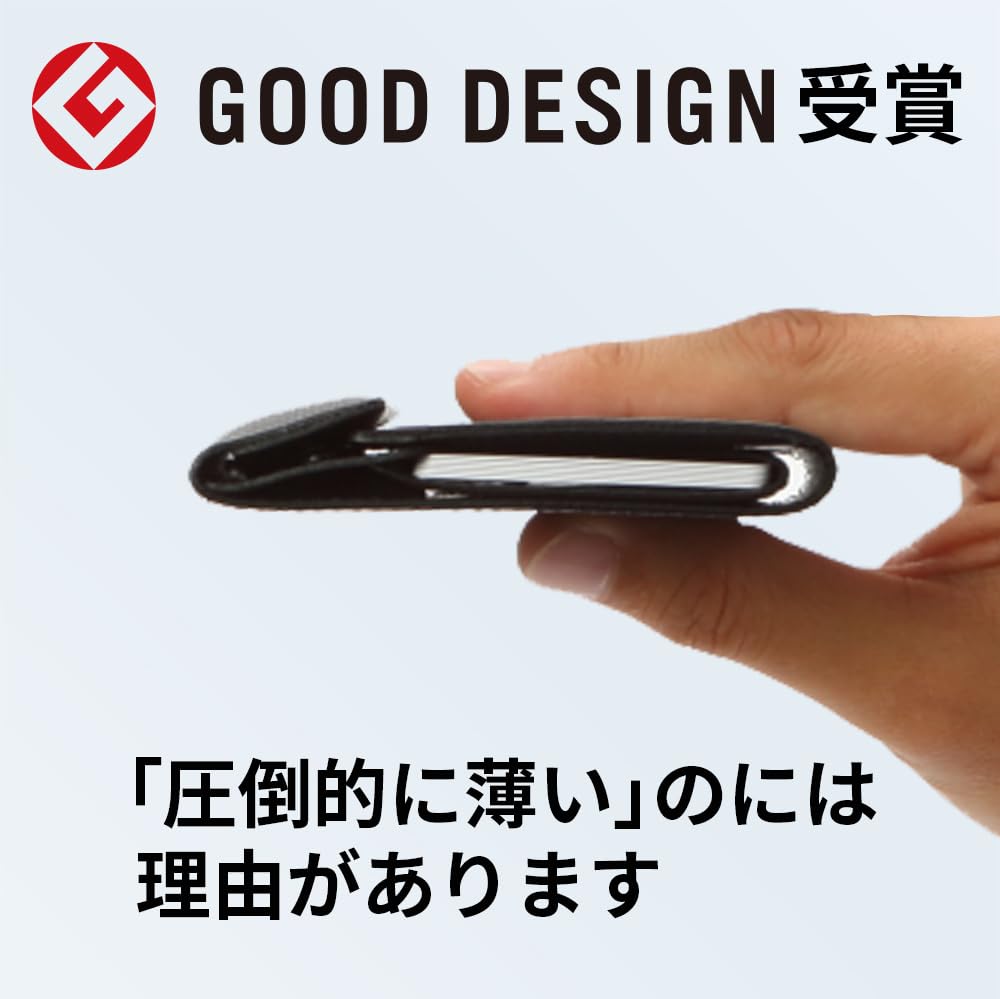 Thin Wallet for Left Handed Leather Thin Wallet Made In Japan Black [Abrasus]