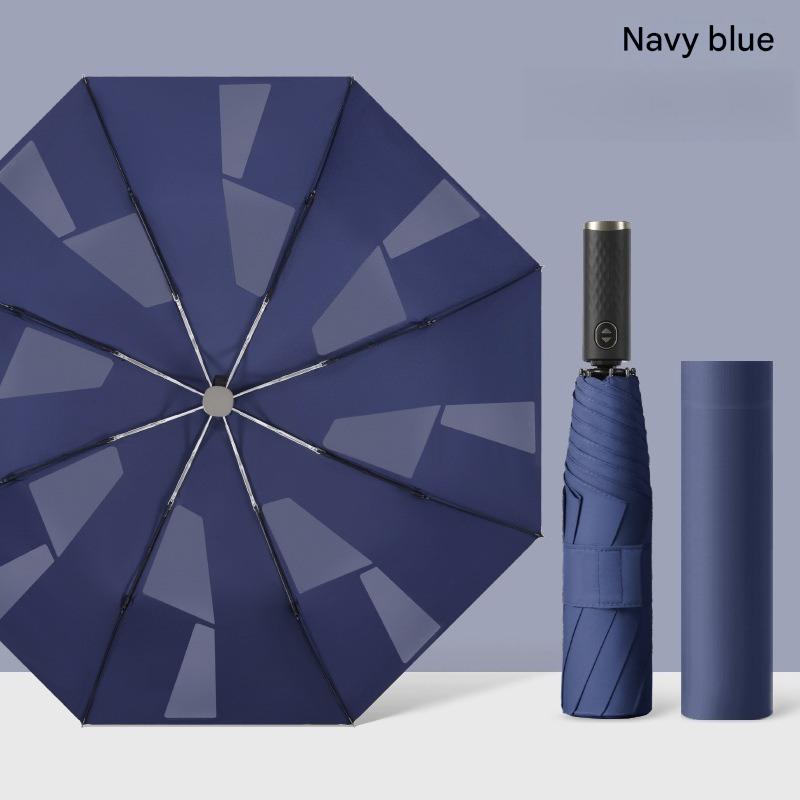

Fully Automatic Tri-fold Memory Patch Umbrella Enlarged Reinforced Thickened Raindproof Advertising Gift Car-mounted Umbrella темно-синий