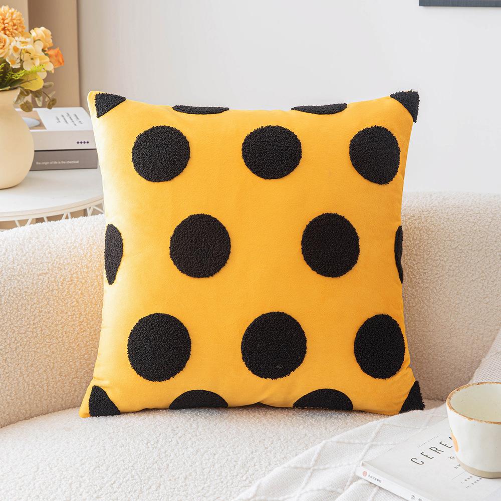 

Желтая бархатная наволочка Современная минималистичная тыква Геометрическая подушка Домашняя гостиная Диван Декоративная подушка Подушка 45 * 45cm without core