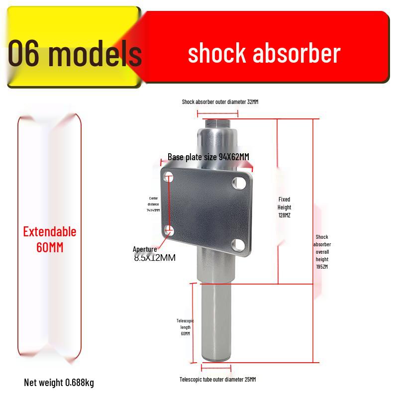 Shock-Absorbing Rubber Silent Wheel Caster (2" to 5") - Polyurethane with Spring Mechanism