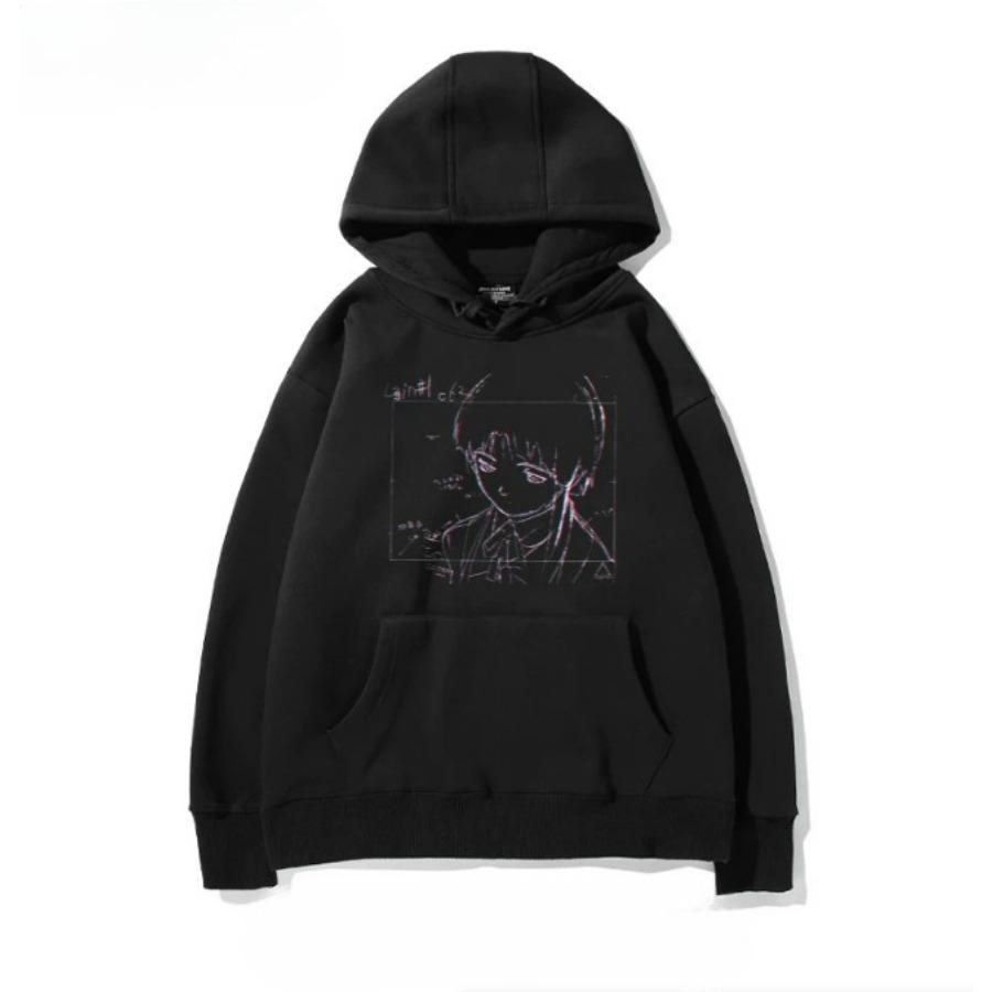 Serial Experiments Lain Funny Hoodie Hip Hop Graphic Sweatshirt Poleron Hombre Streetwear Harajuku Tracksuit Oversized Clothes