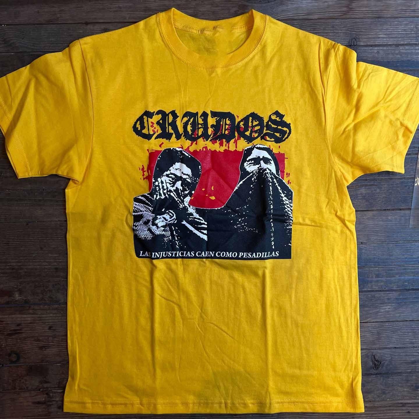 LOS CRUDOS Band - LAS INJASTICIAL 2 Shirt Gold Unisex S-5XL E2157 XXXXL