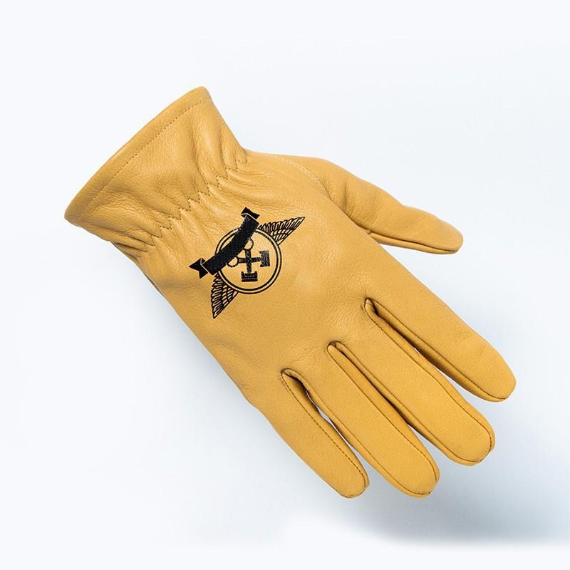 Vintage Full-Finger Motorcycle Gloves Men Women Genuine Top Layer Cowhide Riding Gear With Perforated Design Medium