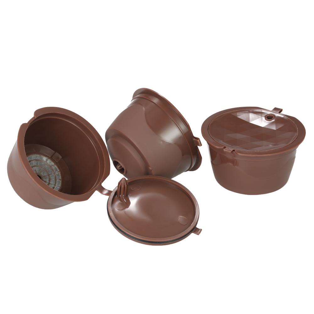 3pcs set Coffee Capsule Dolce Gusto Coffee Filtering Reusable Dolce Gusto Coffee Capsule with Spoon and Brush