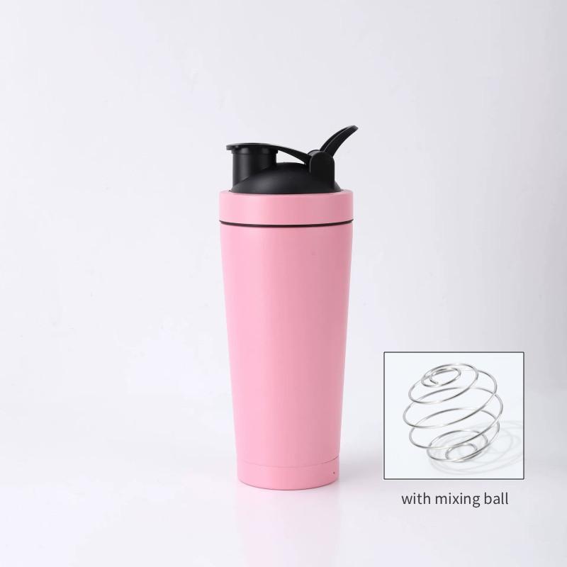 Double Layer Stainless Steel Shaker Bottle With Mixer Ball For Fitness Enthusiasts