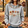 Women's Lightweight Long Sleeve Pullover Hoodie with Pockets, Thanksgiving Christmas Print