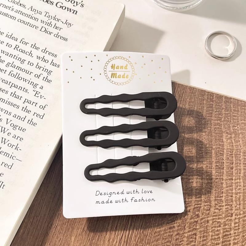 New Black Hairpin, Women'S Broken Forehead, Side Duckbill Clip, Clip For Adult Hair Accessories, Simple One-Word Clip.