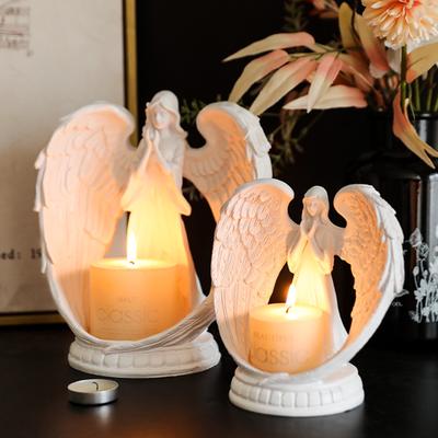 Harz Betender Engel Duftkerzenständer Ornament Gebetsengel Aromatherapie Kerzenständer Atmosphären-Requisite Hochzeitsfeier Dekor
