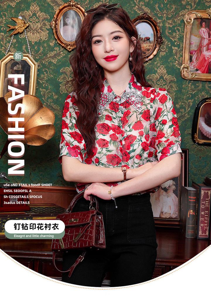 2025 New Chinese Style Fashion Printed Shirt for Women