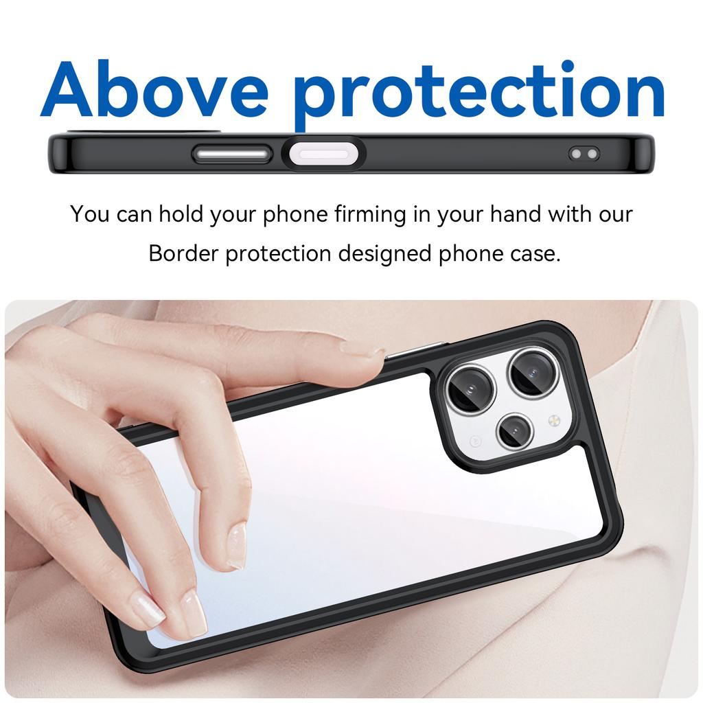 For Xiaomi Redmi 12 Case Cover For Redmi 12 Funda Shell Hard Translucent Soft Frame Protective Phone Bumper For Redmi 12