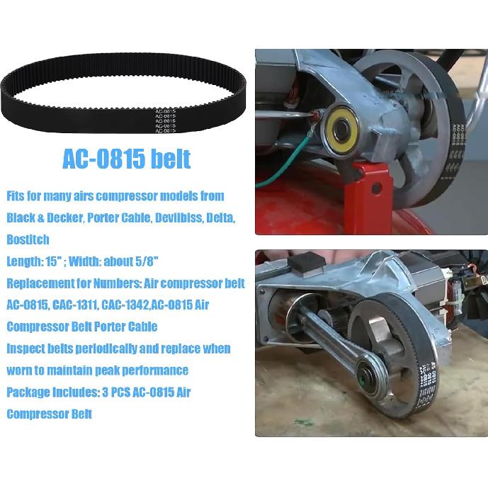 AC-0815 Air Compressor Timing Belt Fit for Dewalt Devilbiss Porter Cable Makita Sears Craftsman Air Compressor Timing Belt CAC-1311 CAC-1342