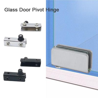 2Pcs Metal Glass Door Pivot Hinge No Punching Cabinet Clamp Hinge New Concealed Hinges Cupboard