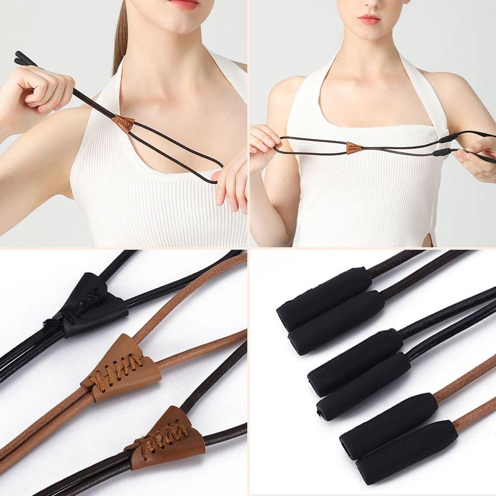 Lanyards Reading Glasses Chain PU Leather Eyewear Chain Sunglasses String Rope Eyeglasses Strap