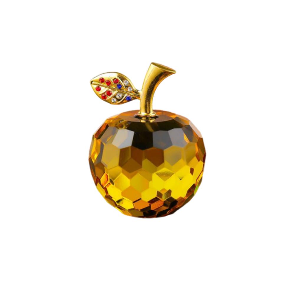 Crystal Glass Fruit Figurines Realistic Design 3D Desktop Ornament Art Chic Fruit Collectible Figurines Kitchen Tabletop