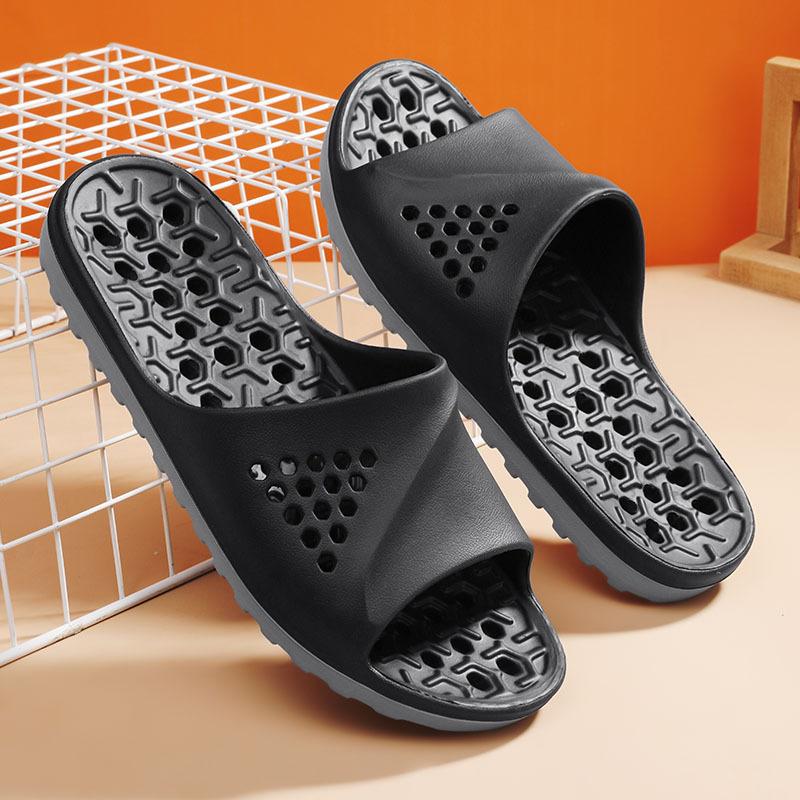 

Bathroom Couple Leaking Slippers Men Slides Non-slip Summer Massage Flip Flops Indoor Slipper Man Sandals Beach Shoes Men 35-36 чёрный