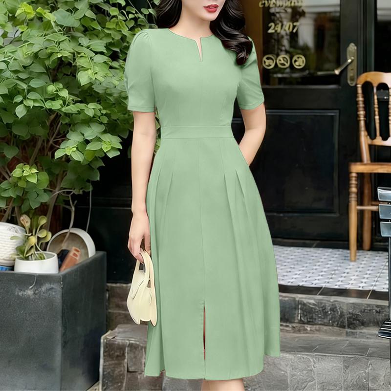 ZANZEA Women Casual Round Neck Summer Short Sleeve Dress
