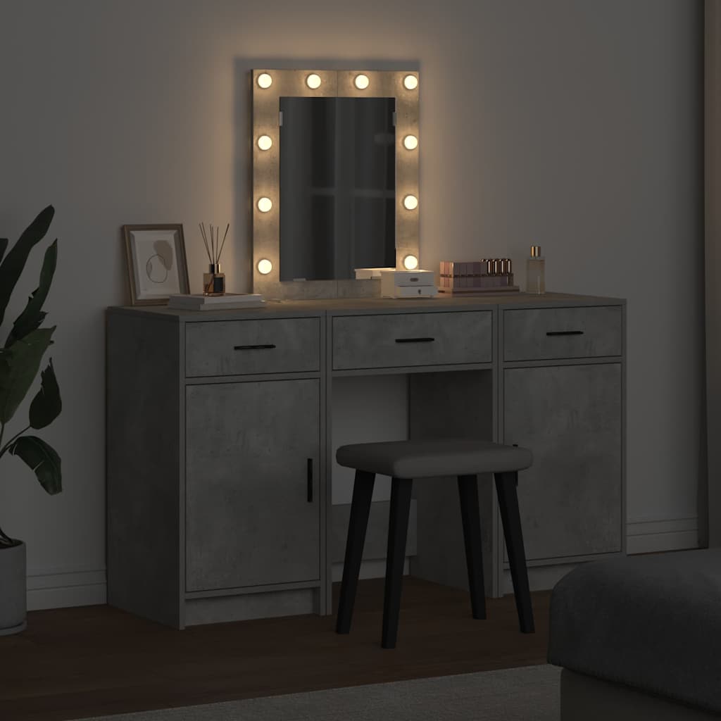 Makeup Table with Drawers Gray 50 x 41 x 135 cm Engineered Wood